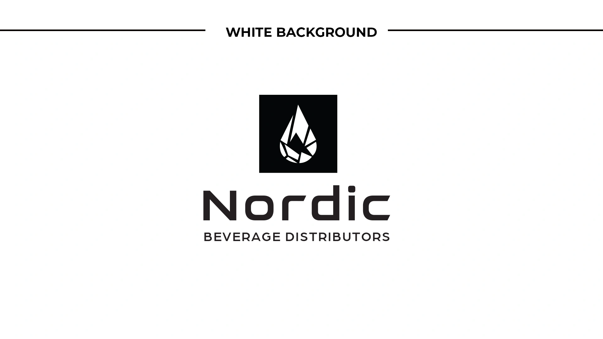Nordic Beverage Distributors Logo in Schwarz auf weißem Hintergrund – Markendesign für Getränkevertrieb