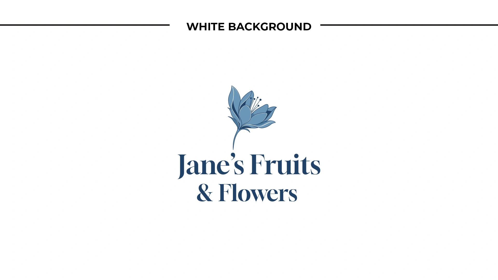 Jane's Fruits & Flowers Logo mit Blumen-Icon auf weißem Hintergrund – Markendesign für Floristik
