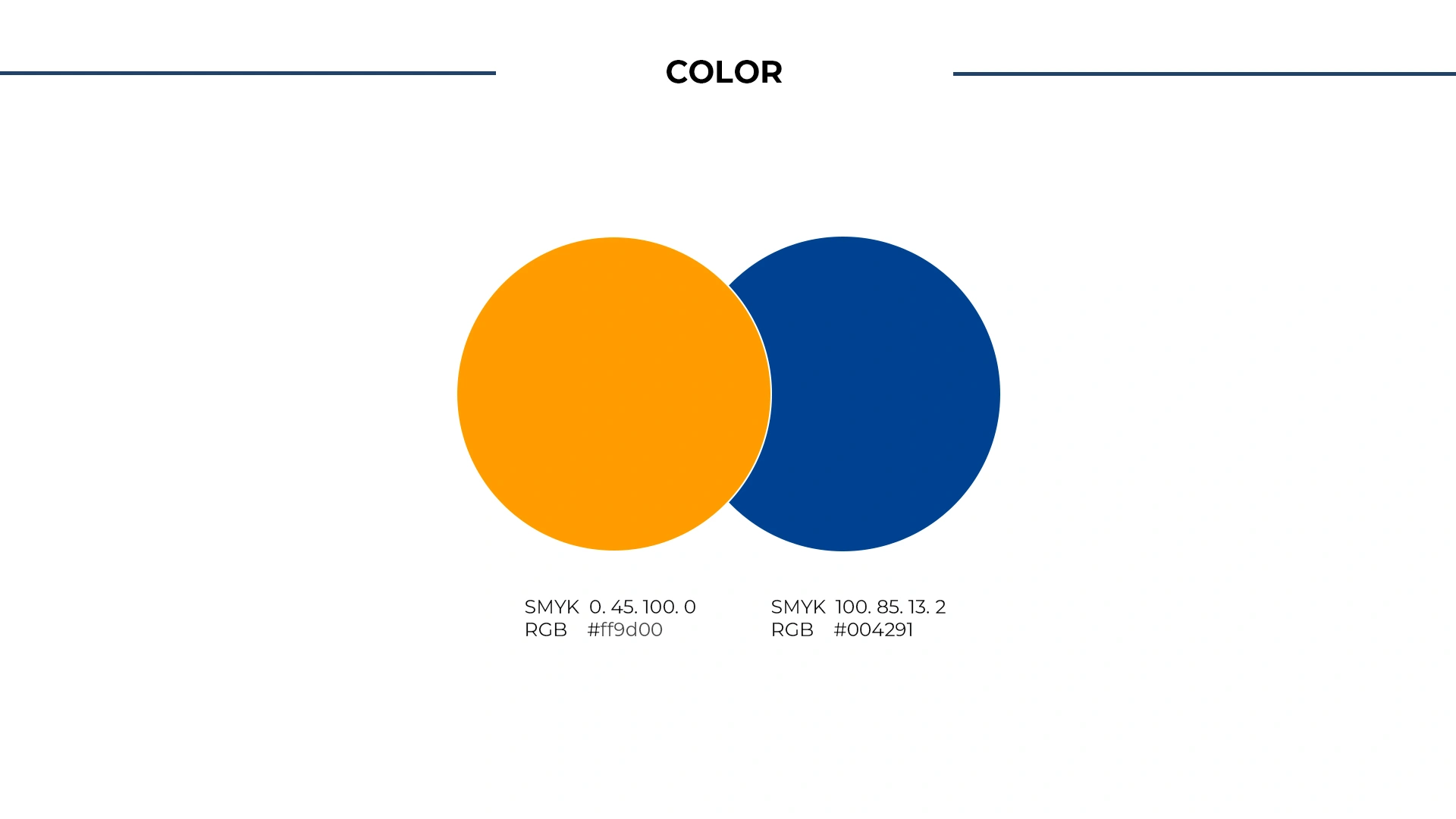 OKSIV BAVALAG LLC Farbpalette mit Orange und Dunkelblau – Corporate Design Farbkonzept